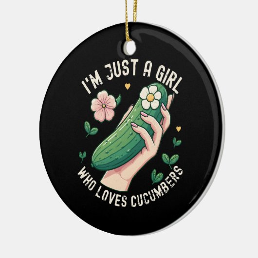Just a Girl Who Lieben Cucumbers - Funny Vegetaria Keramik Ornament (Links)