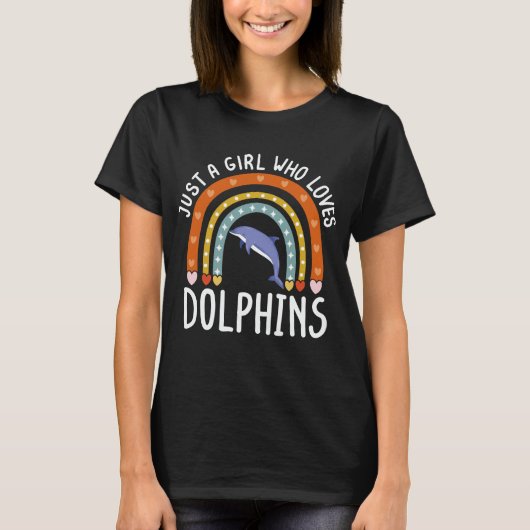 Just A Girl Who Lieben Delphine Rainbow Gift T-Shirt (Vorderseite)