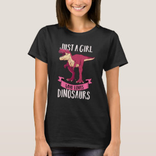 Just A Girl Who Lieben Dinosaurier Niedliche Flora T-Shirt