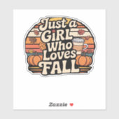 Just a Girl Who Lieben Fall Classic T - Shirt.png Aufkleber (Blatt)