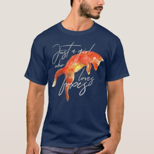 Just a Girl Who Lieben Foxes Art Niedlich Fox Anim T-Shirt