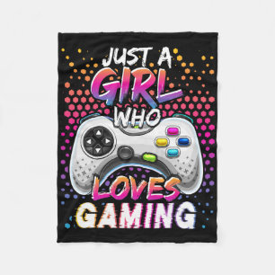 Just A Girl Who Lieben Gaming Video Game Birthday  Fleecedecke