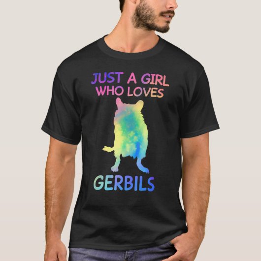 Just A Girl Who Lieben Gerbils Funny Gerbil Lover T-Shirt (Vorderseite)