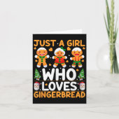 Just A Girl Who Lieben Gingerbread Mann Christmas  Karte (Vorderseite)