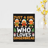Just A Girl Who Lieben Gingerbread Mann Christmas  Karte (Gelbe Blume)