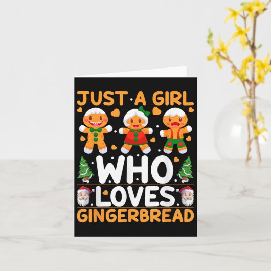 Just A Girl Who Lieben Gingerbread Mann Christmas  Karte (Gelbe Blume)