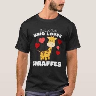 Just a Girl Who Lieben Giraffen Niedlich Girls Gir T-Shirt