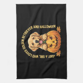 Just a Girl Who Lieben Golden Retrievers Geschirrtuch (Vertikal)