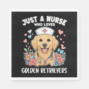 Just a Girl Who Lieben Golden Retrievers Hunde Lov Serviette