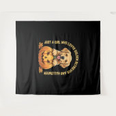 Just a Girl Who Lieben Golden Retrievers Wandteppich (Vorderseite (Horizontal))