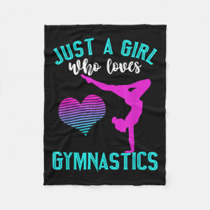 Just A Girl Who Lieben Gymnastik Funny Gymnast Quo Fleecedecke