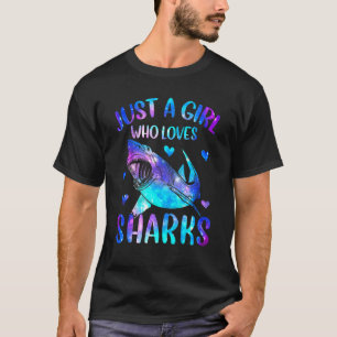 Just A Girl Who Lieben Haie Galaxy Shark Thema G T-Shirt