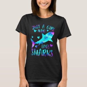 Just a Girl Who Lieben Haie Galaxy Shark Theme Gi T-Shirt