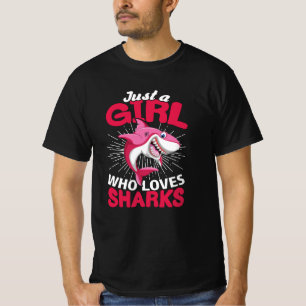 Just A Girl Who Lieben Haie lustige Geschenke T-Shirt