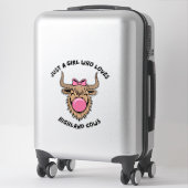 Just a Girl Who Lieben Highland Cows Scottish Aufkleber (Koffer)