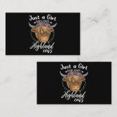 Just a Girl Who Lieben Highland Cows Scottish West Visitenkarte (Vorne/Hinten)