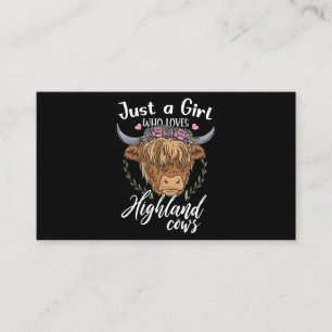 Just a Girl Who Lieben Highland Cows Scottish West Visitenkarte