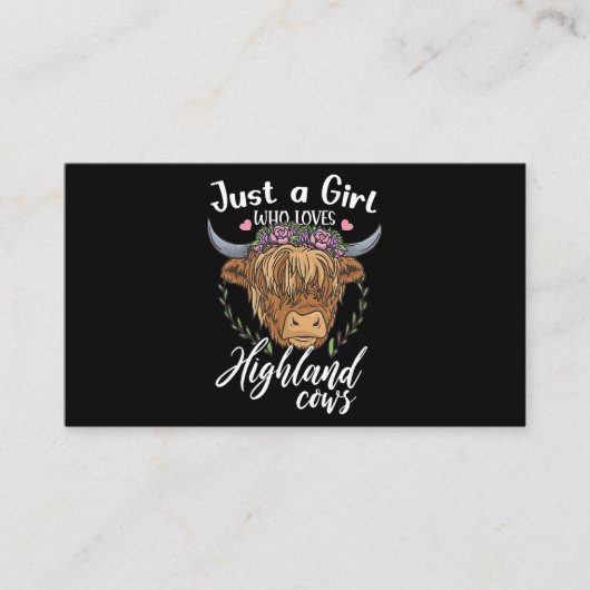 Just a Girl Who Lieben Highland Cows Scottish West Visitenkarte (Vorderseite)