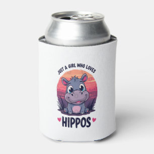 Just a Girl Who Lieben Hippos - Niedlich Baby Hipp Dosenkühler