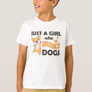 Just A Girl Who Lieben Hunde Corgis Herz Corgi Lie T-Shirt