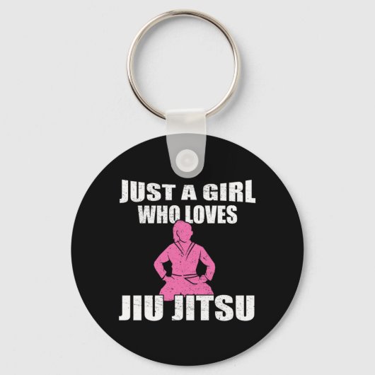 Just A Girl Who Lieben Jiu Jitsu Geschenkidee Schlüsselanhänger (Vorderseite)