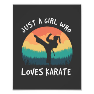 Just a Girl Who Lieben Karate - Retro Karate Girl Fotodruck