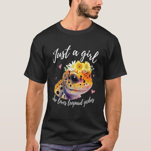 Just a Girl Who Lieben Leopard Geckos - Funny Liza T-Shirt (Vorderseite)