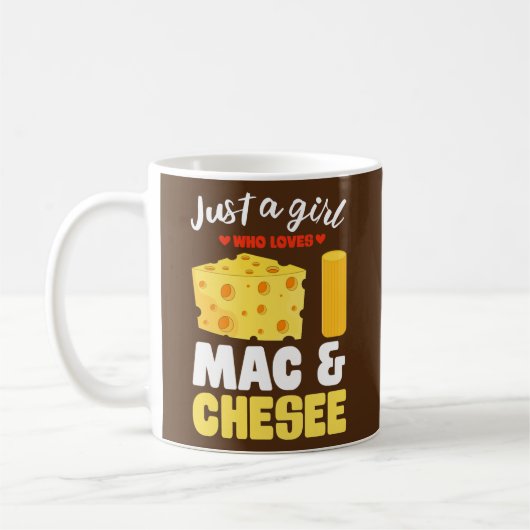 Just A Girl Who Lieben Mac Cheese Funny Macaroni Kaffeetasse (Links)