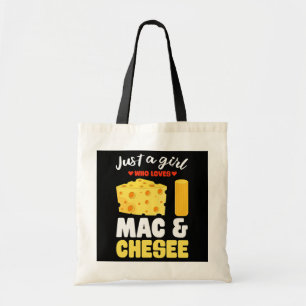Just A Girl Who Lieben Mac Cheese Funny Macaroni Tragetasche