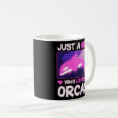 Just A Girl Who Lieben Orcas - Niedlich & Fun Orca Kaffeetasse (VorderseiteRechts)