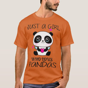 Just A Girl Who Lieben Pandas Niedlich Panda (10) T-Shirt