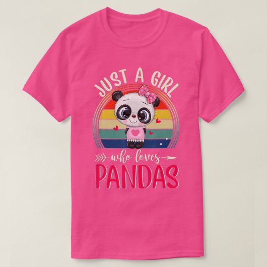 Just A Girl Who Lieben Pandas Niedlich Panda (4) T-Shirt (Design vorne)