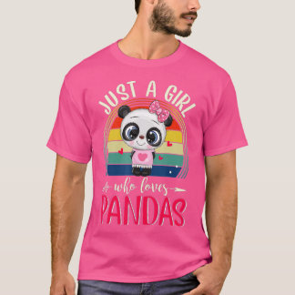 Just A Girl Who Lieben Pandas Niedlich Panda (4) T-Shirt