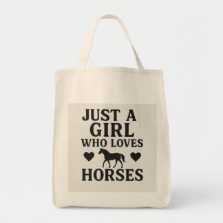 Just a Girl Who Lieben Pferde Tote Tasche - Reitti