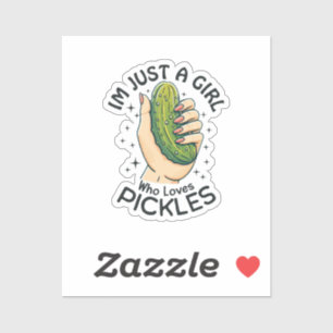 Just a Girl Who Lieben Pickles - Funny Vegan Aufkleber