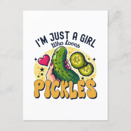 Just a Girl Who Lieben Pickles - Funny Vegan Begleitkarte