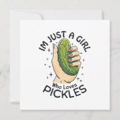 Just a Girl Who Lieben Pickles - Funny Vegan Einladung (Rückseite)
