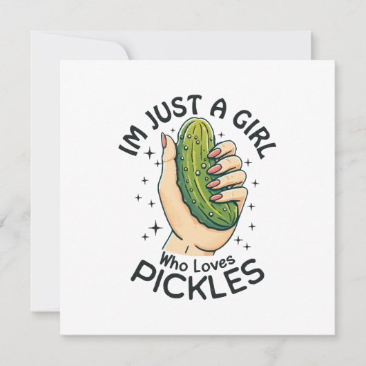 Just a Girl Who Lieben Pickles - Funny Vegan Einladung (Vorderseite)