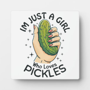 Just a Girl Who Lieben Pickles - Funny Vegan Fotoplatte