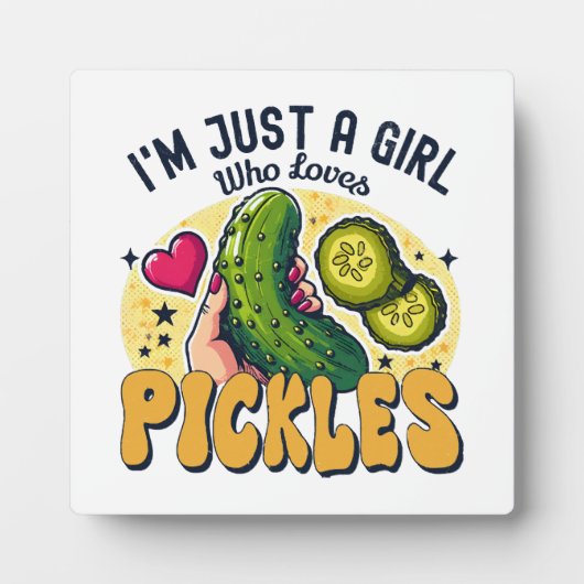 Just a Girl Who Lieben Pickles - Funny Vegan Fotoplatte (Vorderseite)