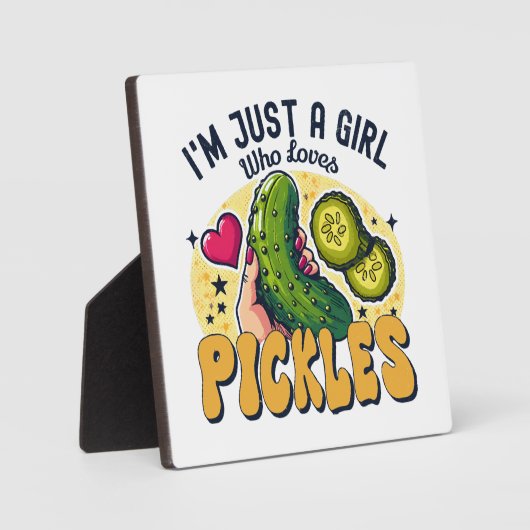 Just a Girl Who Lieben Pickles - Funny Vegan Fotoplatte (Vorderseite)