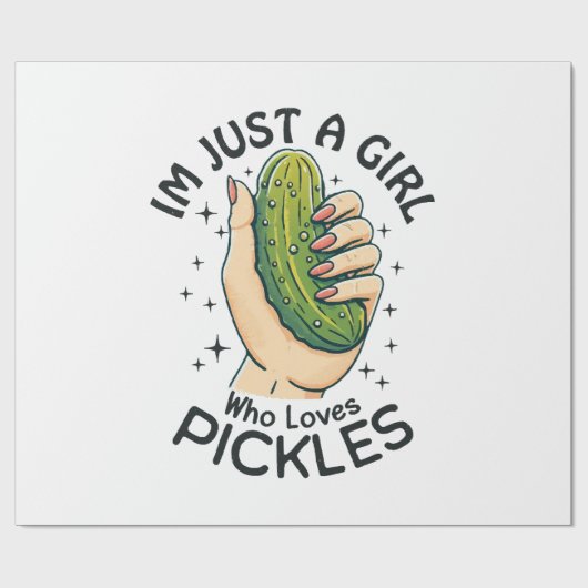 Just a Girl Who Lieben Pickles - Funny Vegan Geschenkpapier (Flach)