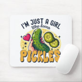 Just a Girl Who Lieben Pickles - Funny Vegan Mousepad (Mit Mouse)