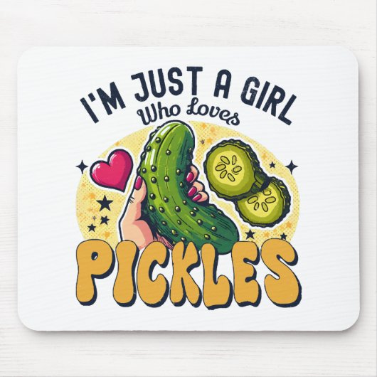 Just a Girl Who Lieben Pickles - Funny Vegan Mousepad (Vorne)