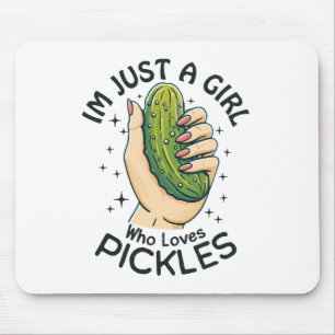 Just a Girl Who Lieben Pickles - Funny Vegan Mousepad