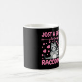 Just a Girl Who Lieben Raccoon Lover Trash Panda Kaffeetasse (VorderseiteRechts)
