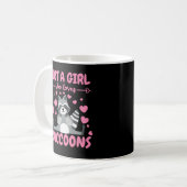 Just a Girl Who Lieben Raccoon Lover Trash Panda Kaffeetasse (Vorderseite Links)