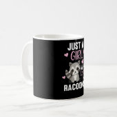 Just A Girl Who Lieben Racoons Kawaii Raccoon Kaffeetasse (Vorderseite Links)