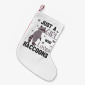 Just A Girl Who Lieben Racoons Kawaii Raccoon Kleiner Weihnachtsstrumpf (Vorderansicht (hängend))