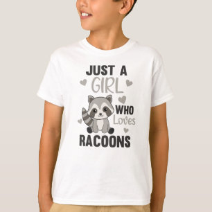 Just A Girl Who Lieben Racoons Kawaii Raccoon T-Shirt